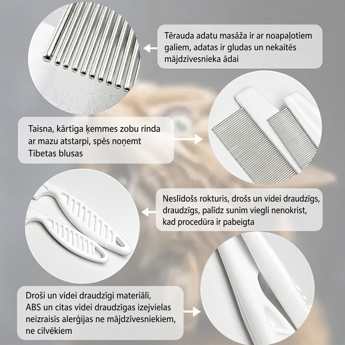 SVOZK® 🔥49％ ATLAIDE-Daudzfunkcionāls mājdzīvnieku kopšanas ķemmju komplekts maziem suņiem