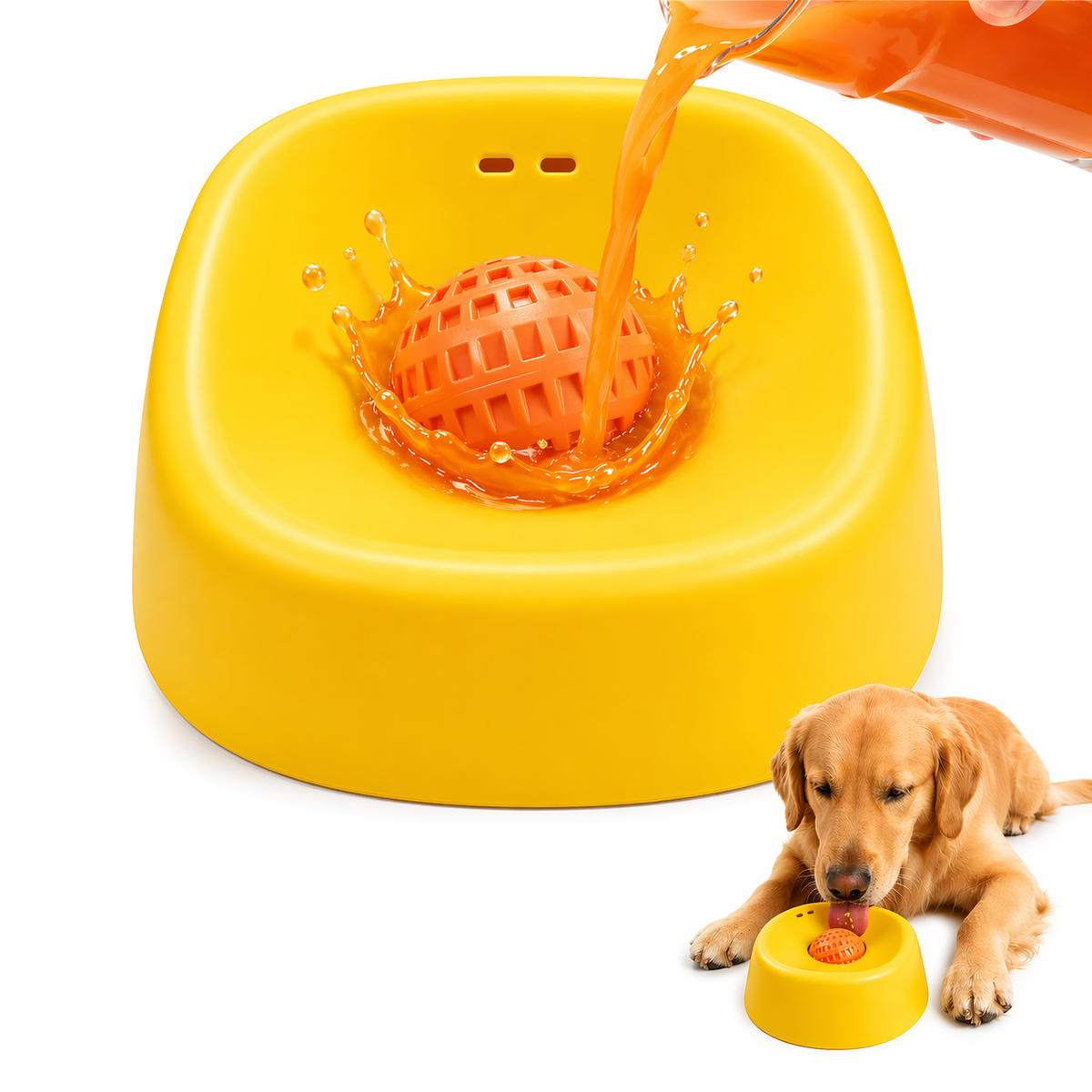 🔥🔥IEY® Lēnas ēdināšanas suņu bļoda ar ritošu bumbiņu-Piemērota lieliem, vidējiem un maziem suņiem.🐕‍🦺